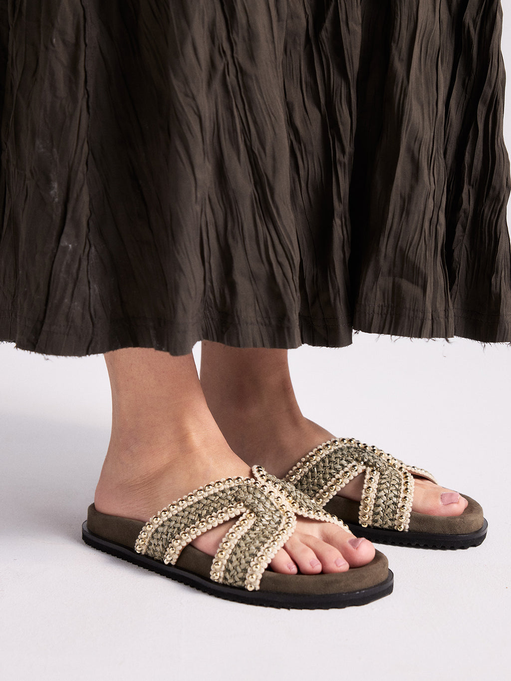 MIRROR-1002 RAFFIA GREEN
