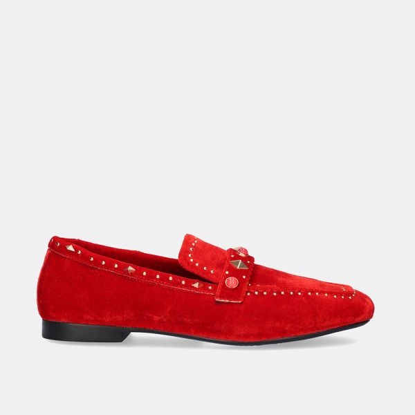 MOCASIN ANNE-105 VELVET RED