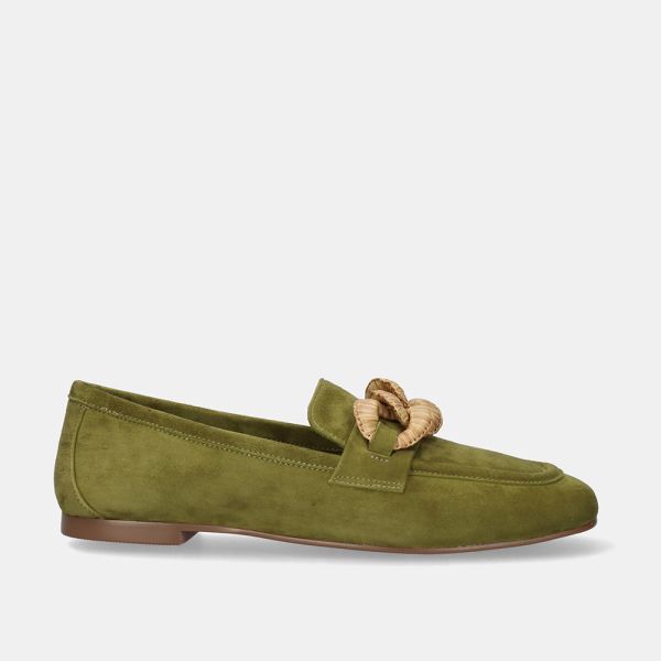 MOCASÍN DE ANTE CON ADORNO BEFREE ANNE-1627 GREEN