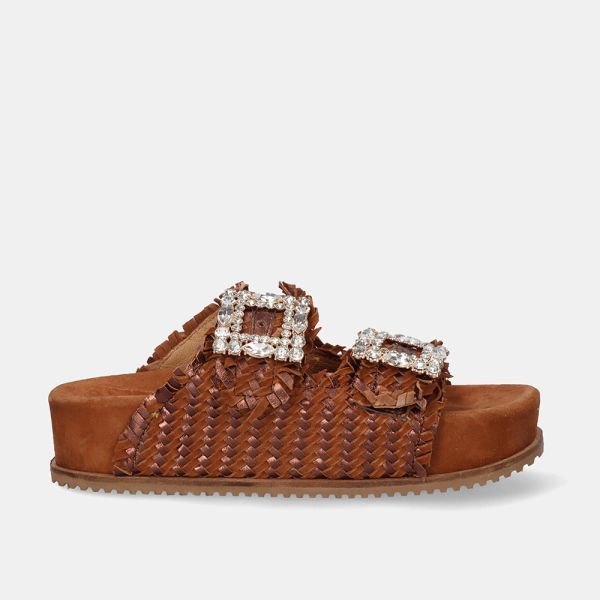 SANDALIA CON PLATAFORMA BEFREE ESTILO BIO MARY-212 LEATHER CAMEL