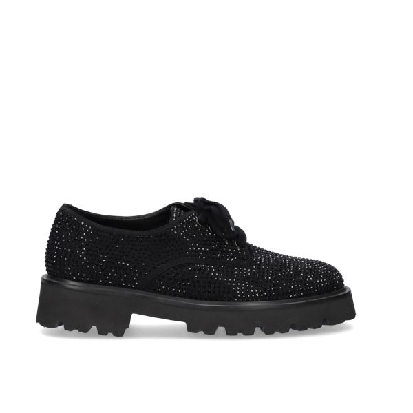 MOCASÍN BLUCHER PAULA-302 GLITTER BLACK