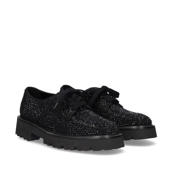 MOCASÍN BLUCHER PAULA-302 GLITTER BLACK