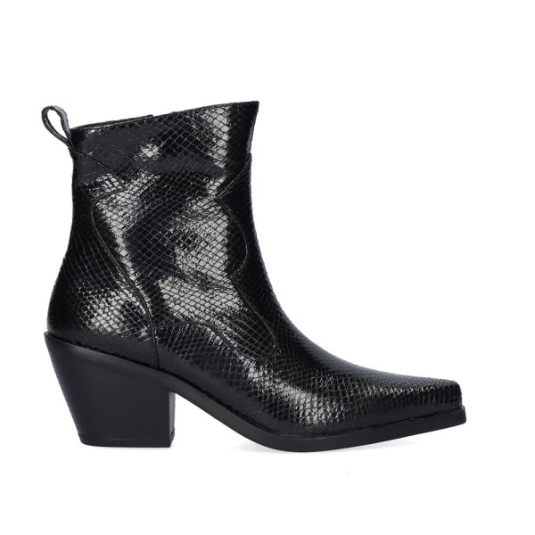 BOTÍN COWBOY METALIZADO SANSE-2320 SNAKE BLACK