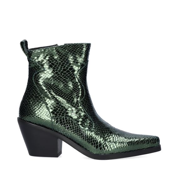 BOTÍN COWBOY METALIZADO SANSE-2320 SNAKE GREEN 