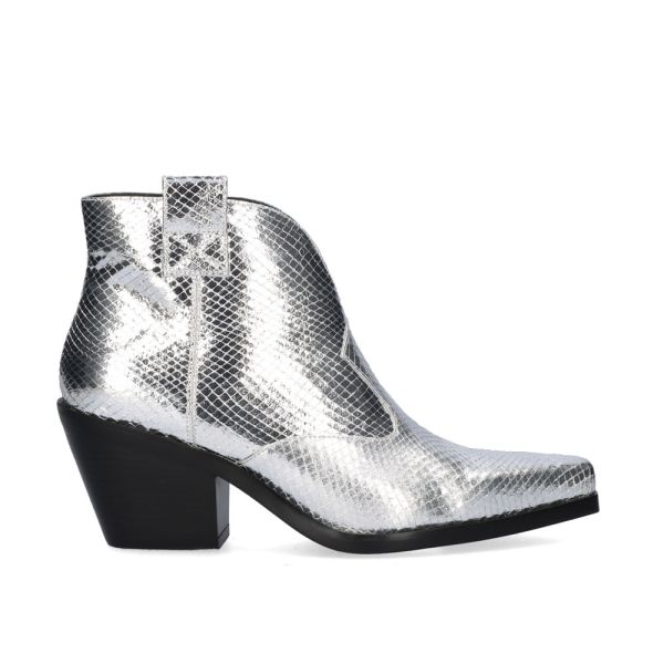 BOTIN COWBOY SANSE-373 SNAKE SILVER