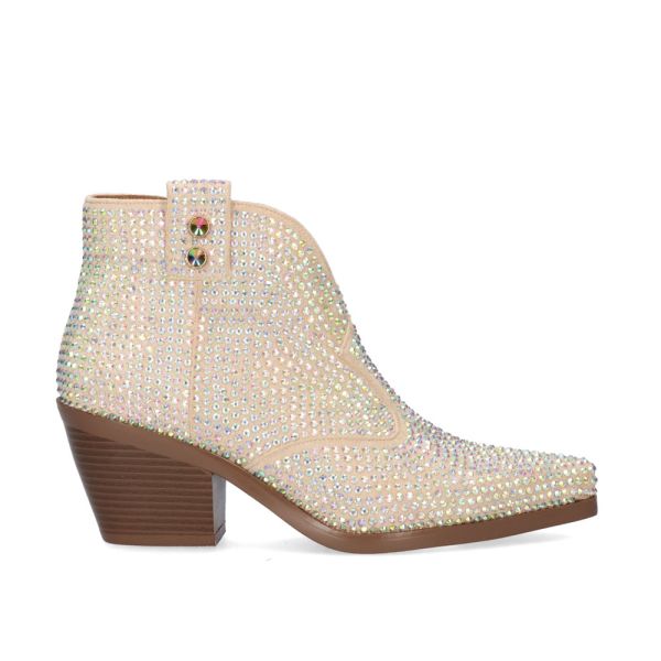 BOTIN COWBOY SANSE-593 STRASS BEIGE