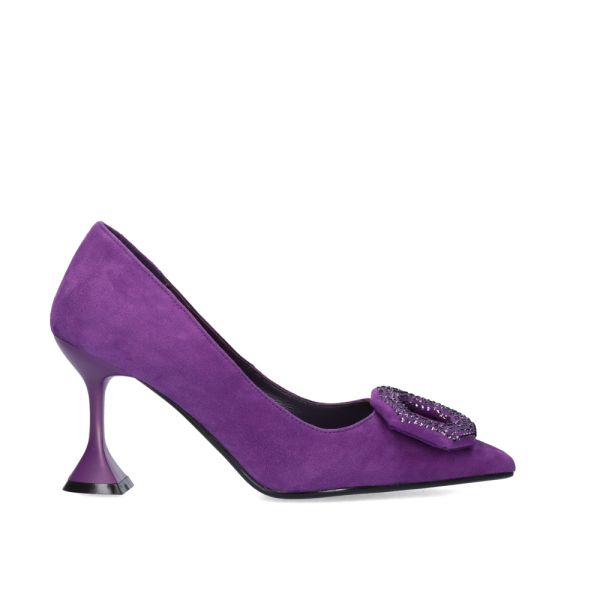 ZAPATO TACÓN ADORNO SEVILLA-309 SUEDE PURPLE